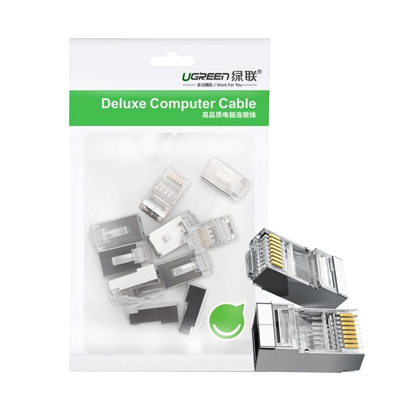 UGreen NW111 RJ45 Cat6 Ethernet Network Heads 100 Pack Shielded High Speed Connectors