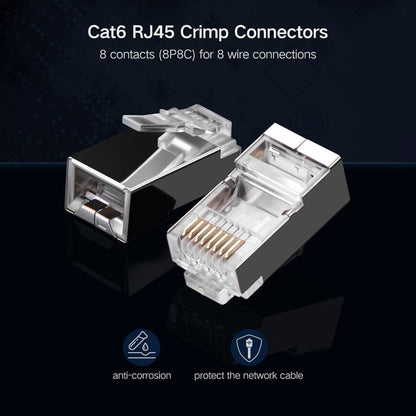 UGreen NW111 RJ45 Cat6 Ethernet Network Heads 100 Pack Shielded High Speed Connectors