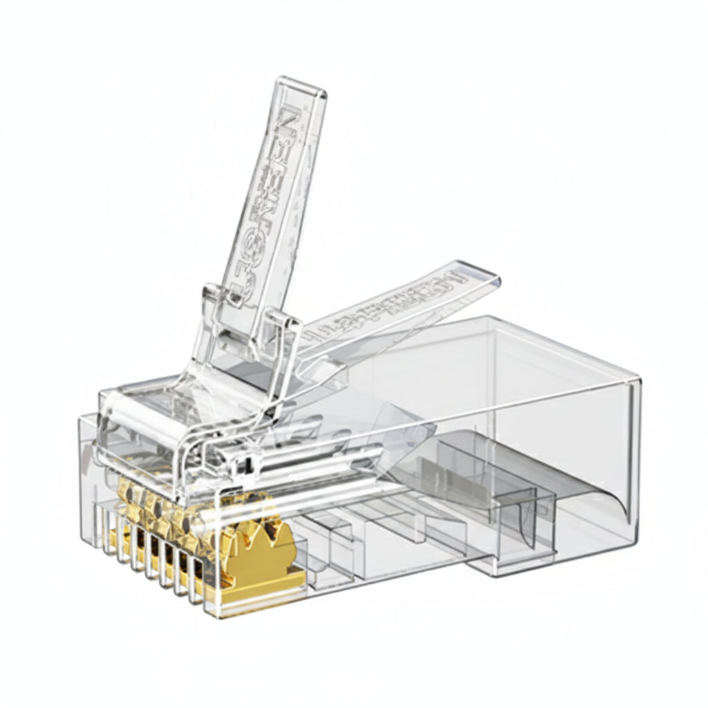 UGreen Cat6 RJ45 Modular Plugs 50 Pack Transparent Ethernet Connectors Gold Contacts