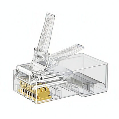 UGreen Cat6 RJ45 Modular Plugs 50 Pack Transparent Ethernet Connectors Gold Contacts