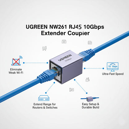 UGreen NW261 RJ45 10Gbps Ethernet Extender Coupler Female to Female LAN Adapter