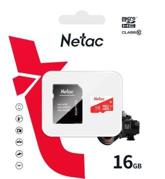 Netac ECO 16 GB microSDHC Card with Adapter – Class 10, 30 MB/s Read, Reliable storage for all your devices.