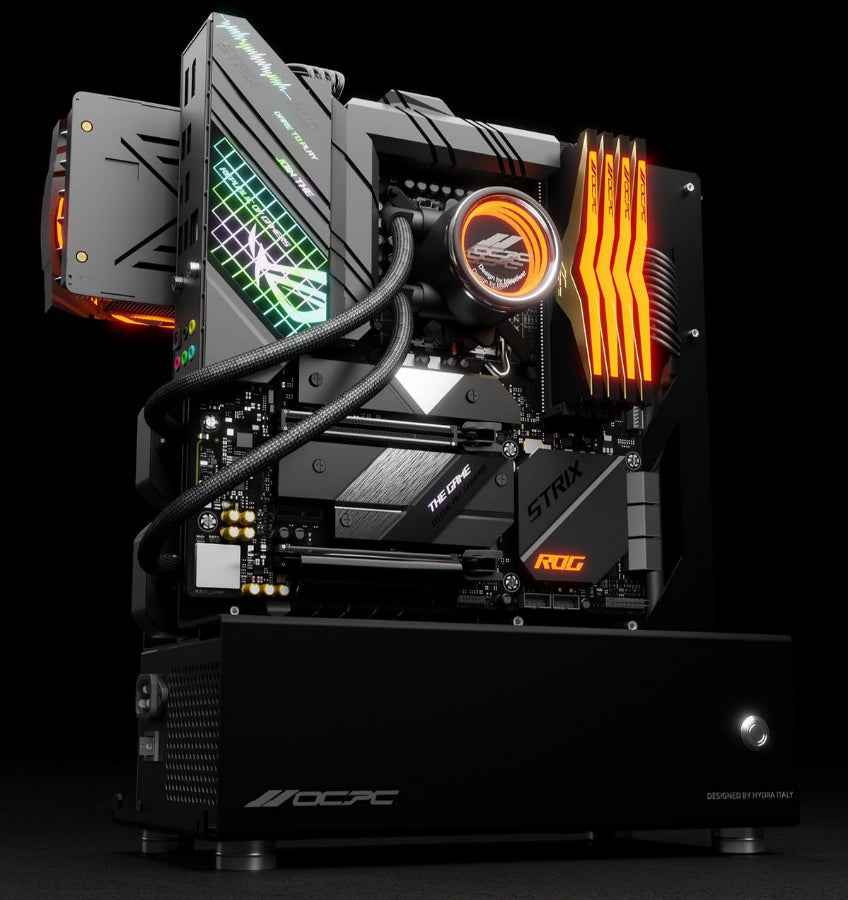 Stylish OCPC Micro M-ATX Open Air Computer Chassis - No PSU - Supports ATX PSU, designed for optimal airflow and performance.