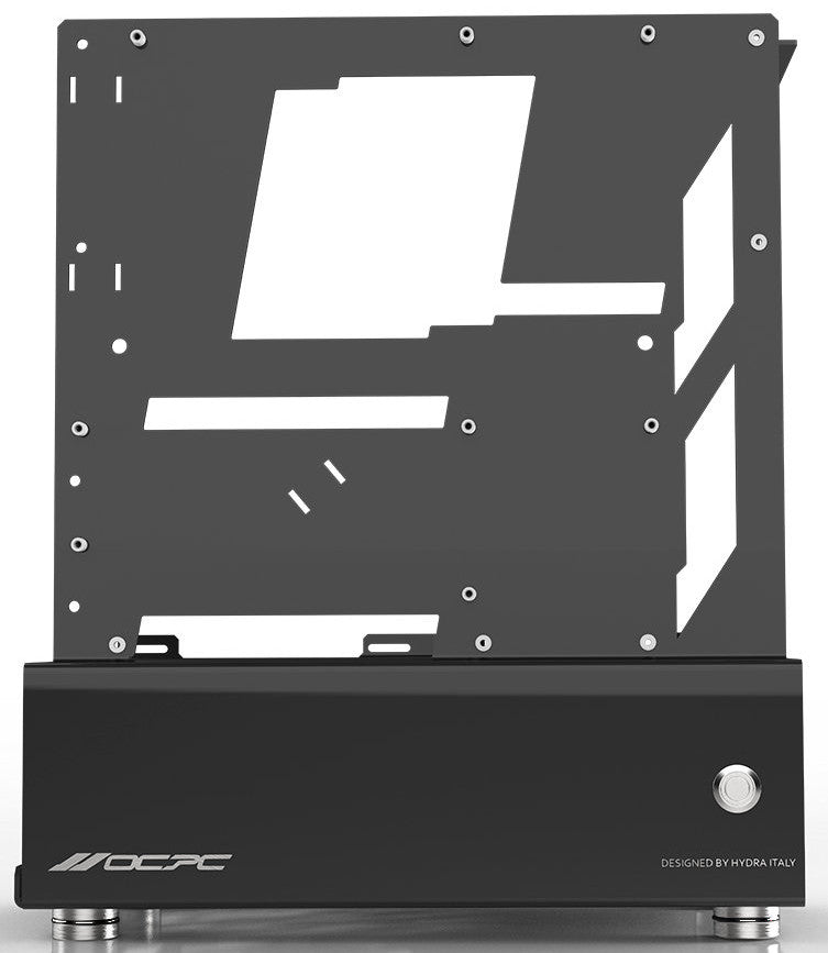 OCPC Micro M-ATX Open Air Computer Chassis - No PSU - Supports ATX PSU for sleek, space-saving PC builds.