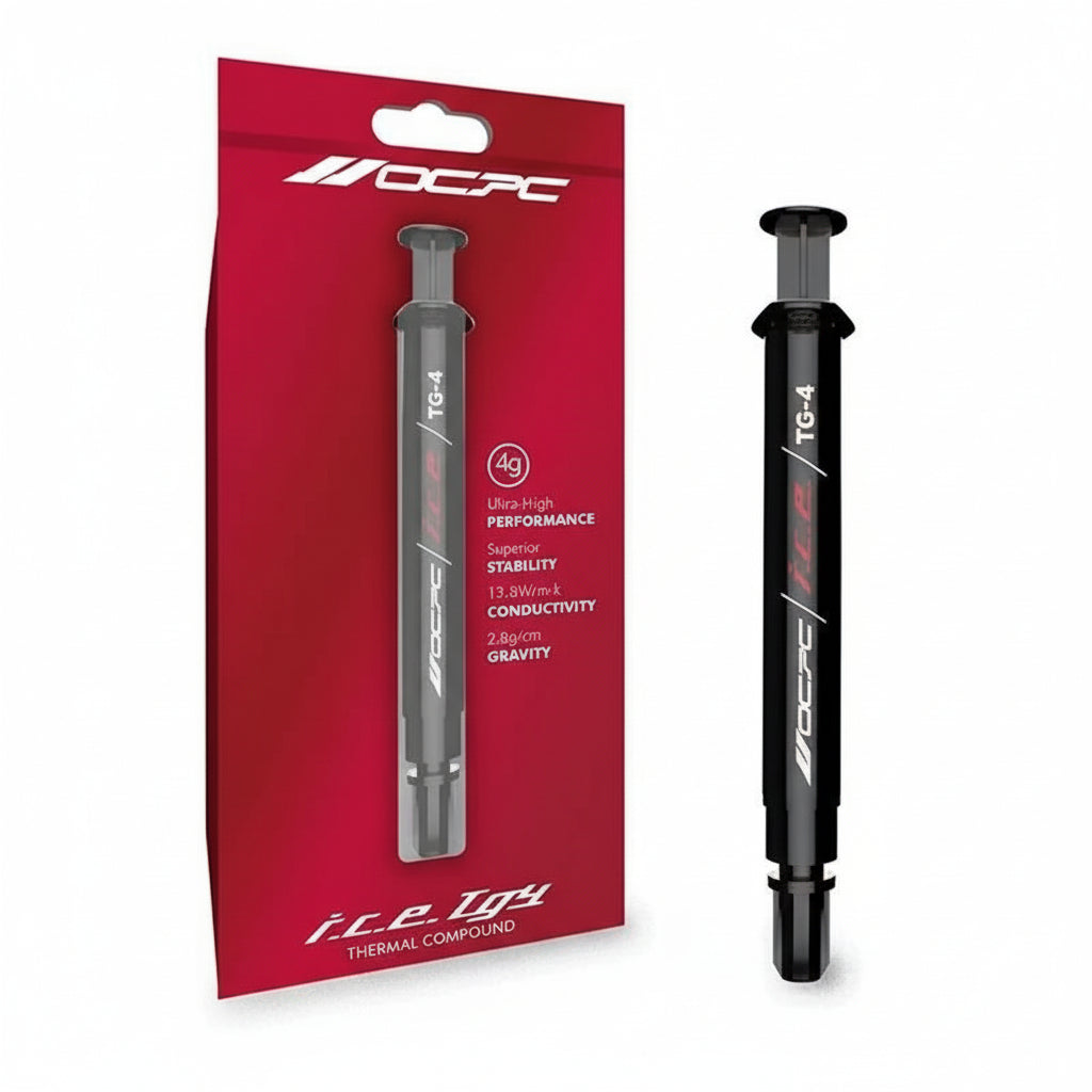 Thermal paste 4-pack syringe front view.

