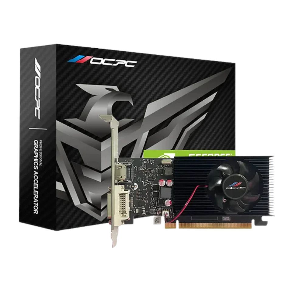 OCPC GT730 LP, 4GB DDR3, 128 BIT graphics card for enhanced performance over integrated graphics.