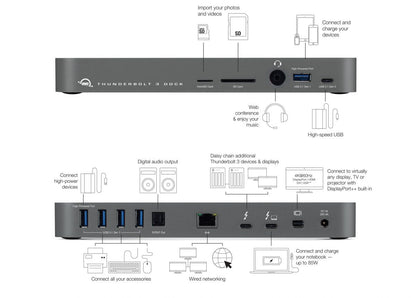 OWC 14 Port Thunderbolt3 Dock Space Grey