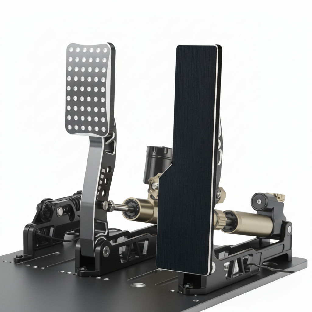 SIMAGIC P2000 Long Throttle Plate aluminum construction front view

