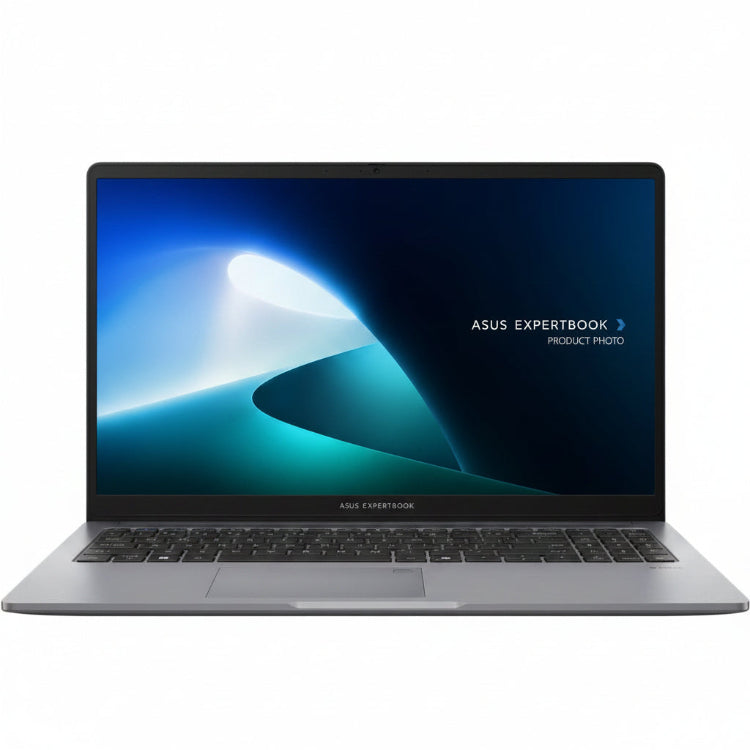 Asus Expertbook laptop with a blue and green screen on a white background