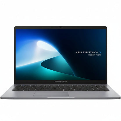 Asus Expertbook laptop with a blue and green screen on a white background