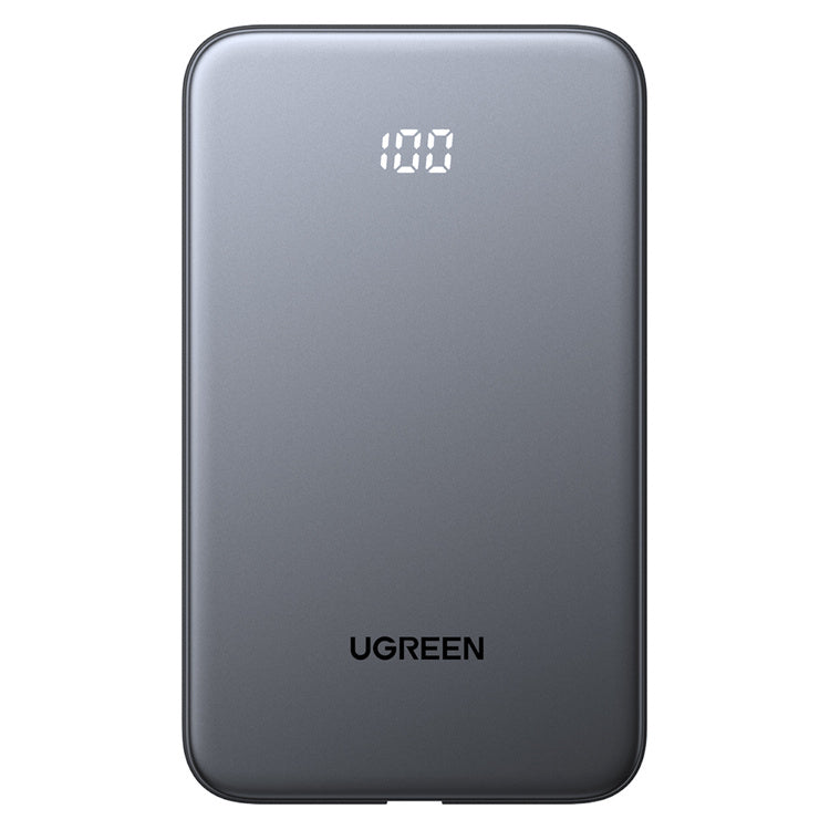 UGREEN 10000mAh 20W Power Bank with Built-in Cable (PB526-75161B) – front view