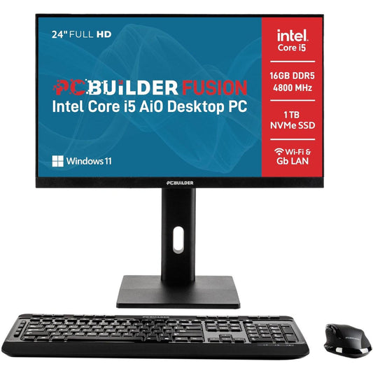PCBuilder FUSION 24" Intel Core i5-12400 16GB DDR5 1TB Windows 11 AiO Desktop PC