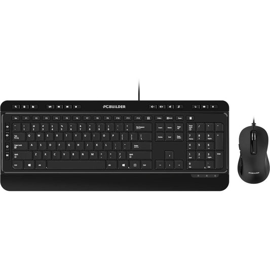 Black keyboard and mouse set on a white background