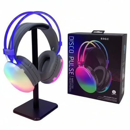 The headphones folded into a compact shape for storage.

