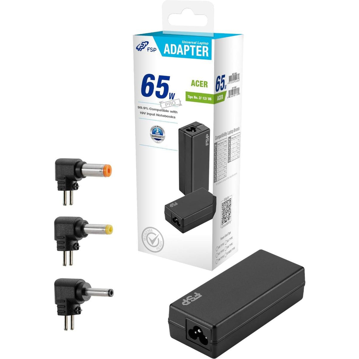 FSP PRO 65W Universal Laptop Adapter – Acer
