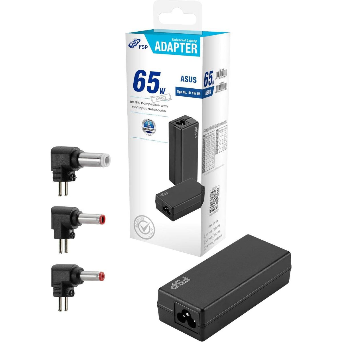 FSP PRO 65W Universal Laptop Adapter – Asus
