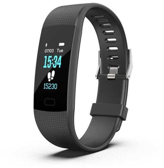 PRE-Loved Y1-BK Smart Fitness Tracker - Black, Heart Rate Monitor, IP67 Waterproof, Touch Screen