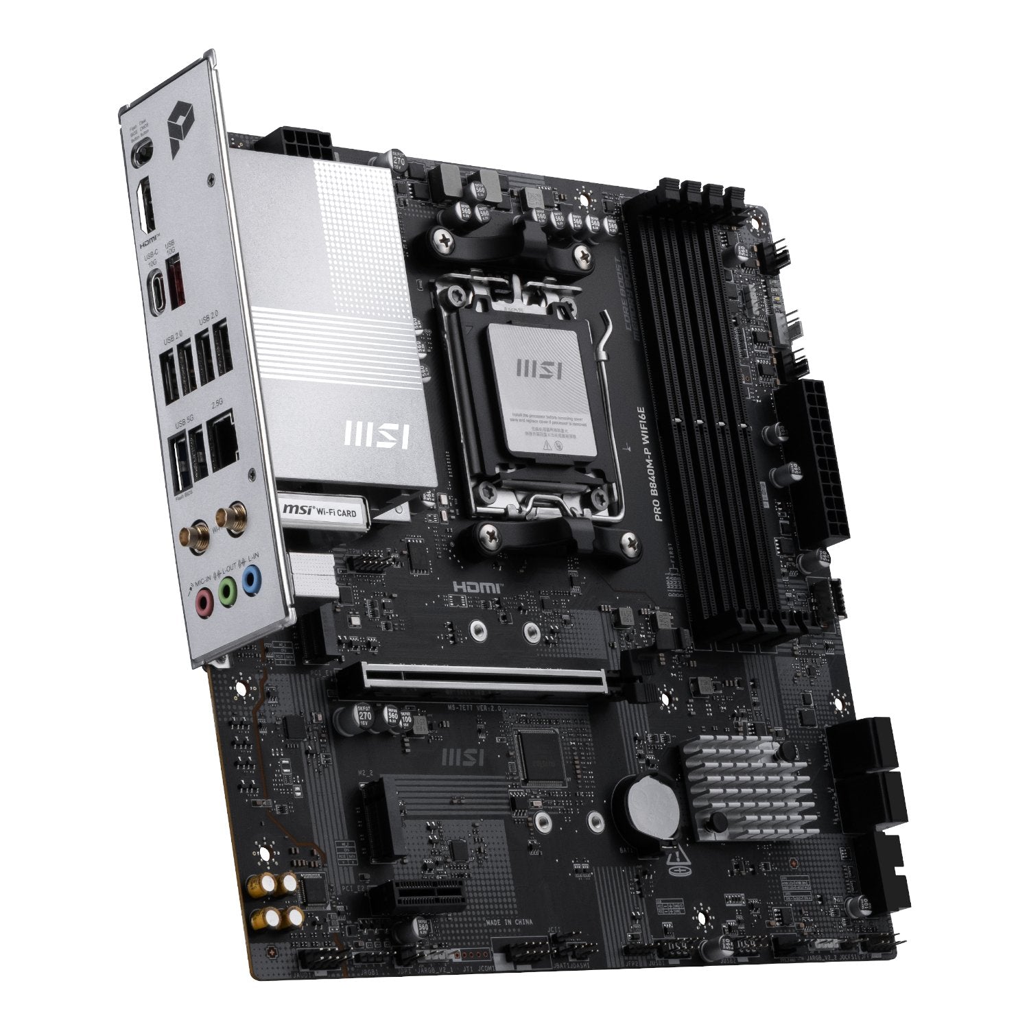 MSI PRO B840M-P WIFI6E Micro-ATX Motherboard – AMD AM5, DDR5, PCIe 4.0, M.2, USB 3.2, Wi-Fi 6E | MSI Shop