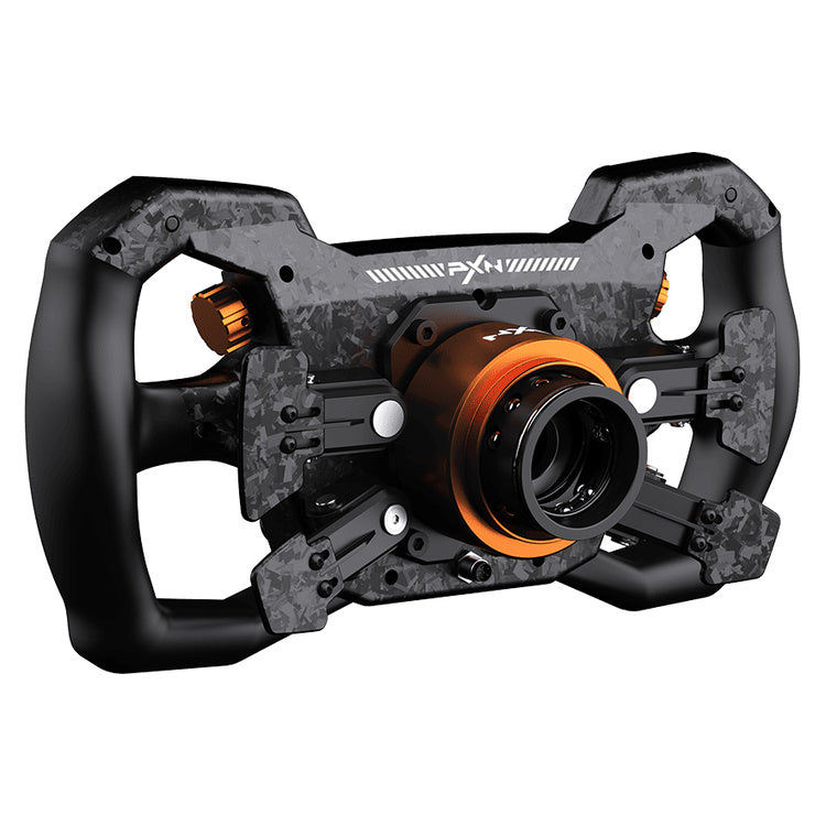 PXN GT ONE PXN-WGTL 300mm racing steering wheel – rear view with optional Z QS quick-release adapter, sold separately