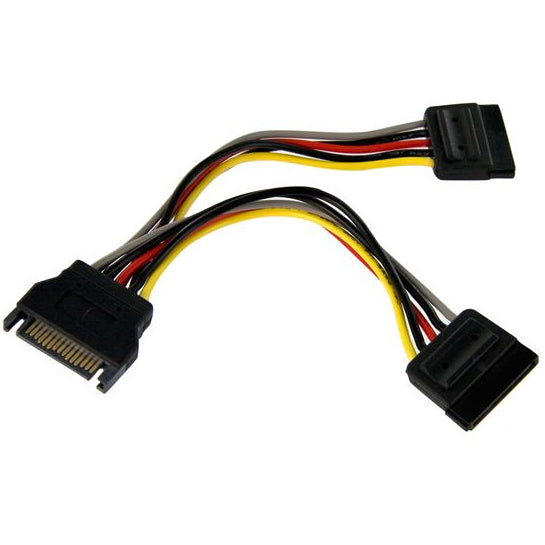 MicroWorld 15-pin SATA power Y-splitter cable