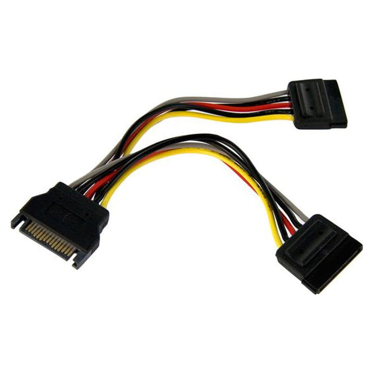 MicroWorld 15-Pin SATA Power Y-Splitter Cable – 1 to 2 – product view