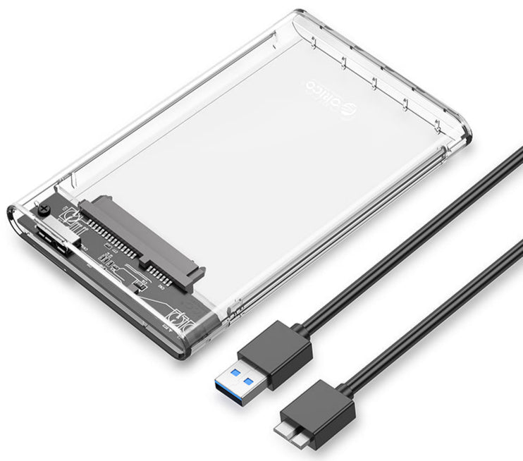 Pre-Loved External Enclosure USB3.0 Transparent Storage Solution for 2.5-Inch SATA HDD/SSD - Orico 2139U3-CR