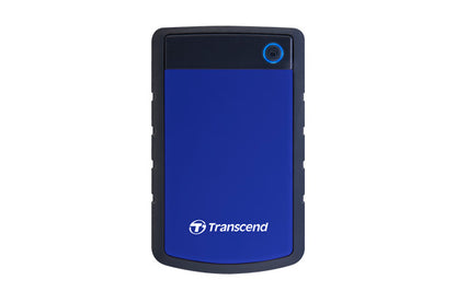 Durable and efficient, this PRE-Loved - Transcend StoreJet 1TB Rugged Blue Portable Hard Drive offers lightning-fast transfers.