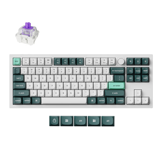 Keychron Q3 HE QMK 80% Wireless Custom Keyboard (Nebula Switch) - Shell White