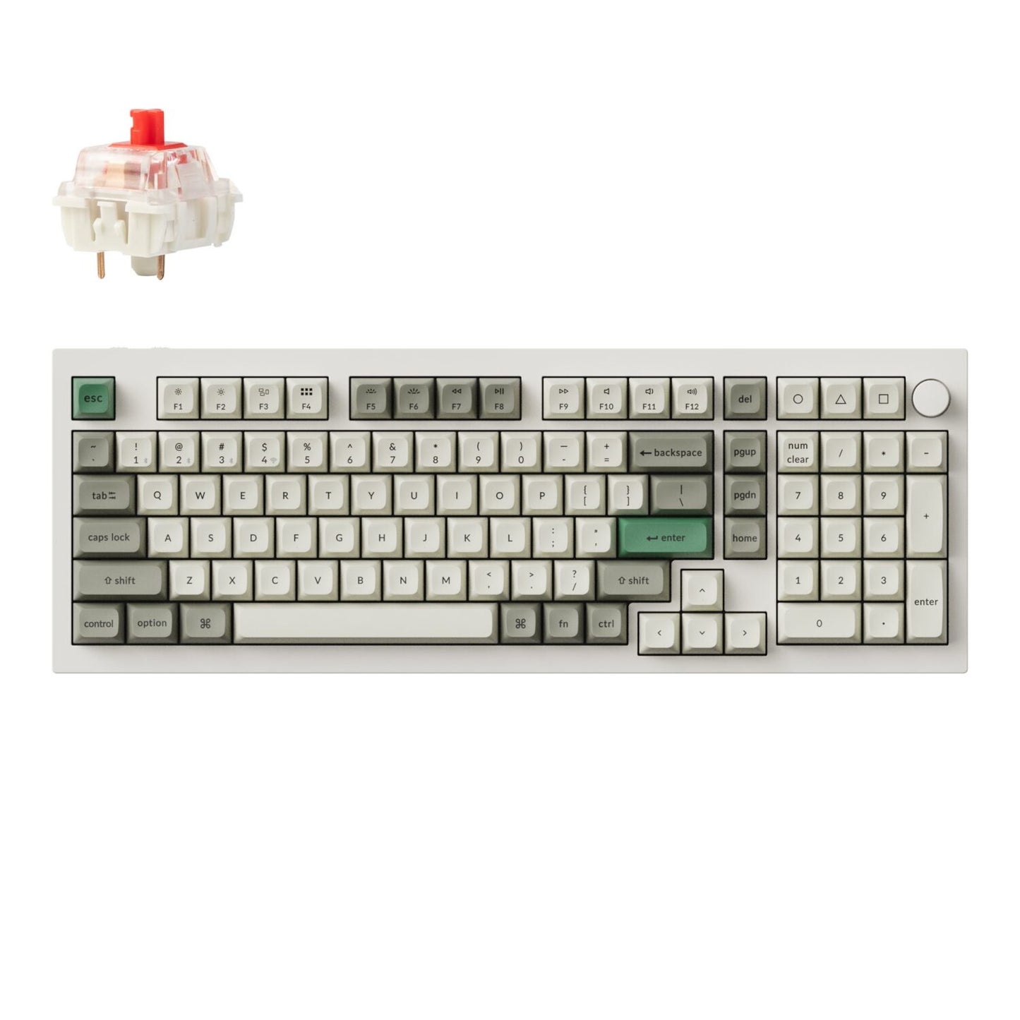 Keychron Q5M-P1 QMK/VIA Wireless Custom Keyboard - Shell White features a sleek design and robust aluminium body.
