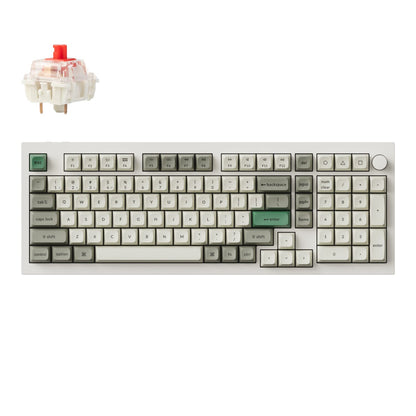 Keychron Q5M-P1 QMK/VIA Wireless Custom Keyboard - Shell White features a sleek design and robust aluminium body.