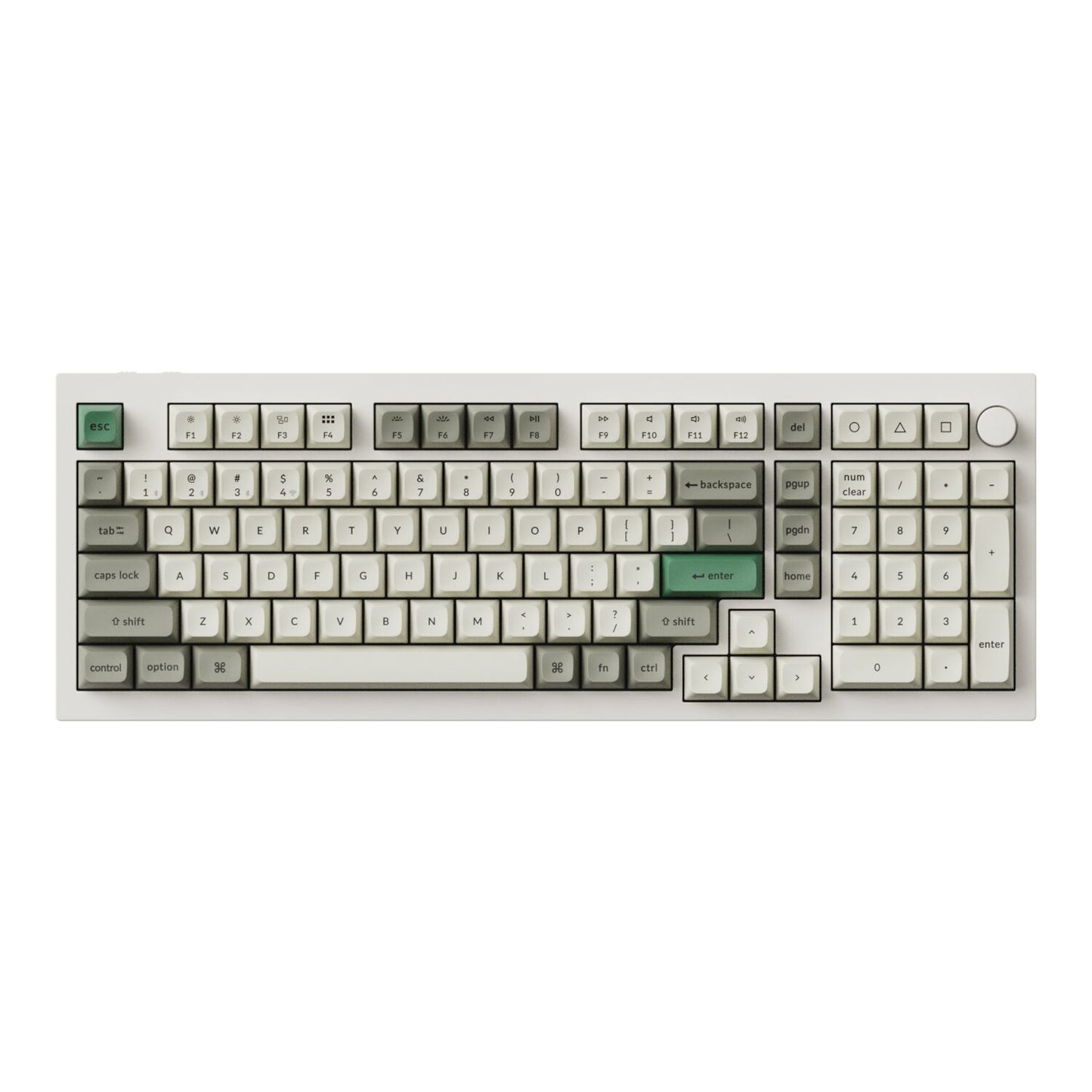 Keychron Q5M-P1 QMK/VIA Wireless Custom Keyboard - Shell White, featuring a sleek design and robust aluminum build.
