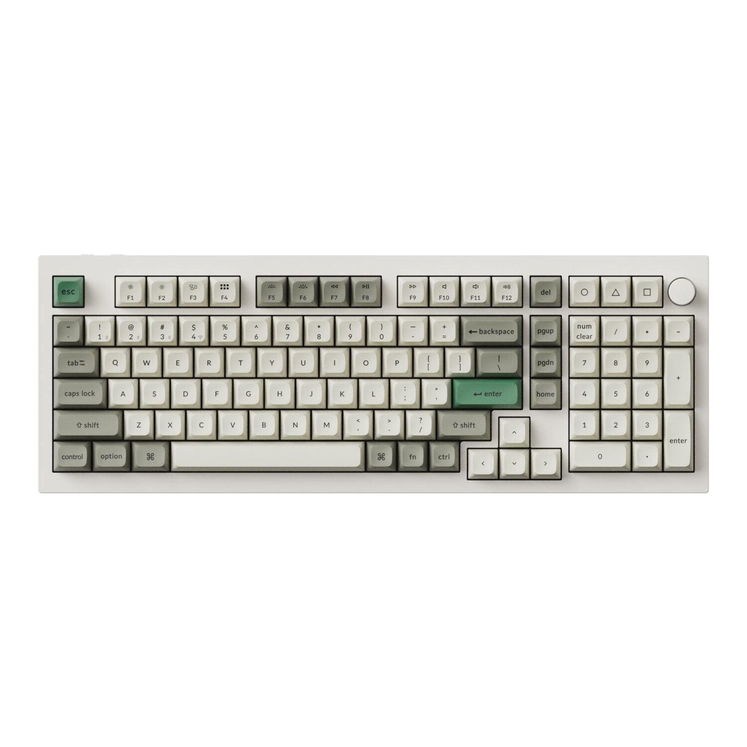 Keychron Q5M-P1 QMK/VIA Wireless Custom Keyboard - Shell White, featuring a sleek design and robust aluminum build.