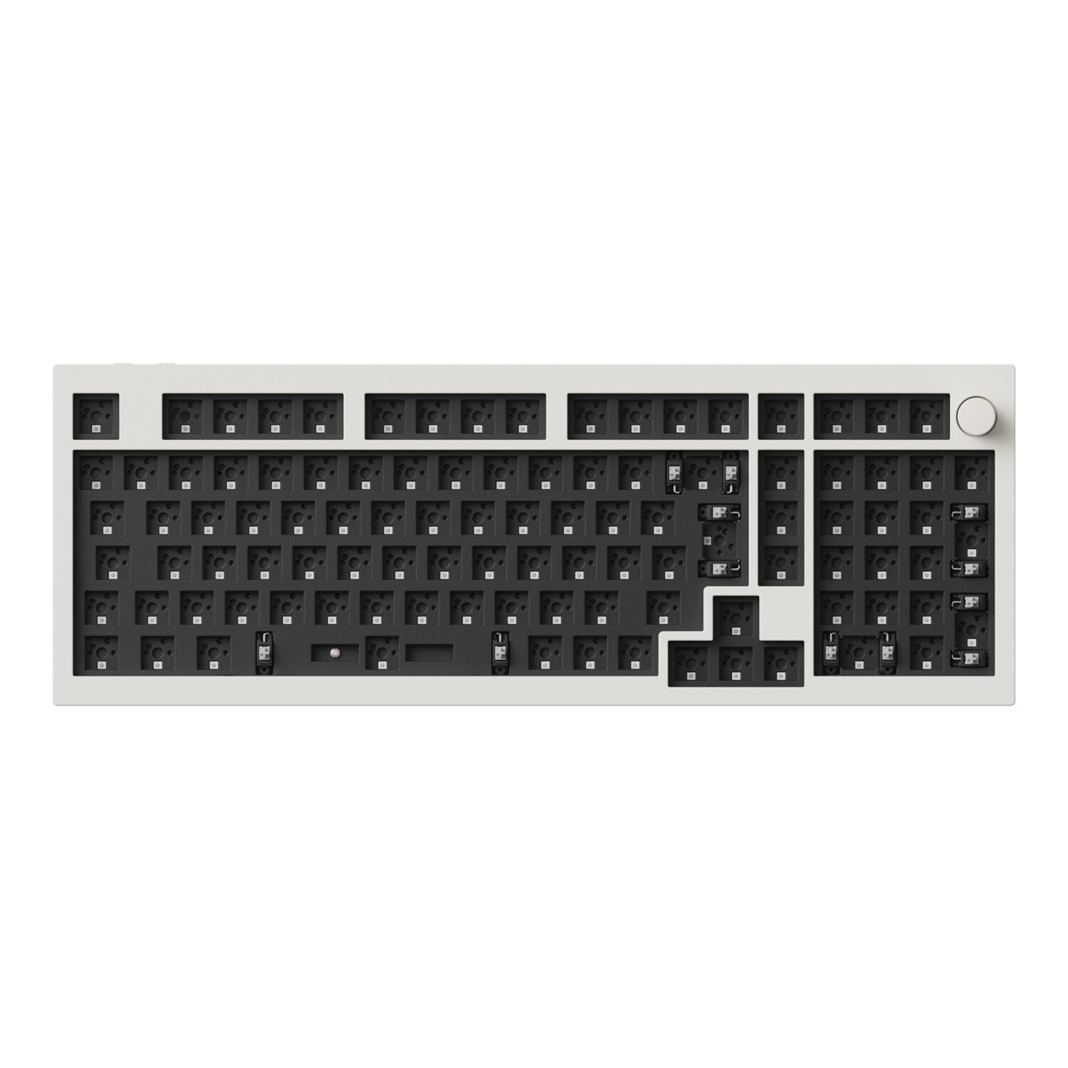 Keychron Q5M-P1 QMK/VIA Wireless Custom Keyboard - Shell White features a sleek design and robust aluminum build.