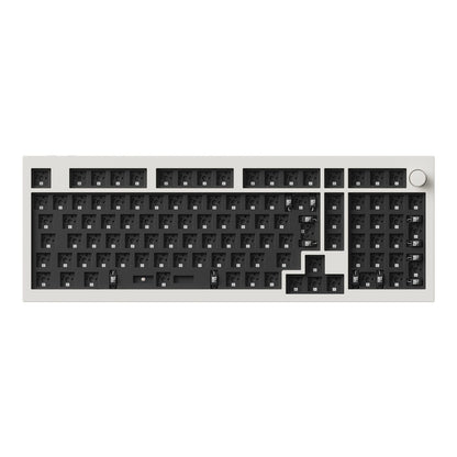 Keychron Q5M-P1 QMK/VIA Wireless Custom Keyboard - Shell White features a sleek design and robust aluminum build.