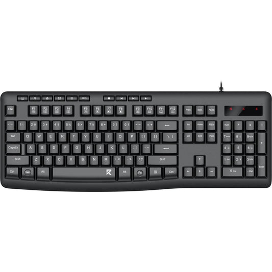 Redragon BK-7366 Full-size Ergonomic Wired Membrane Office Keyboard - Black