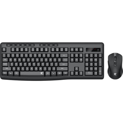 Black keyboard and mouse set on a white background