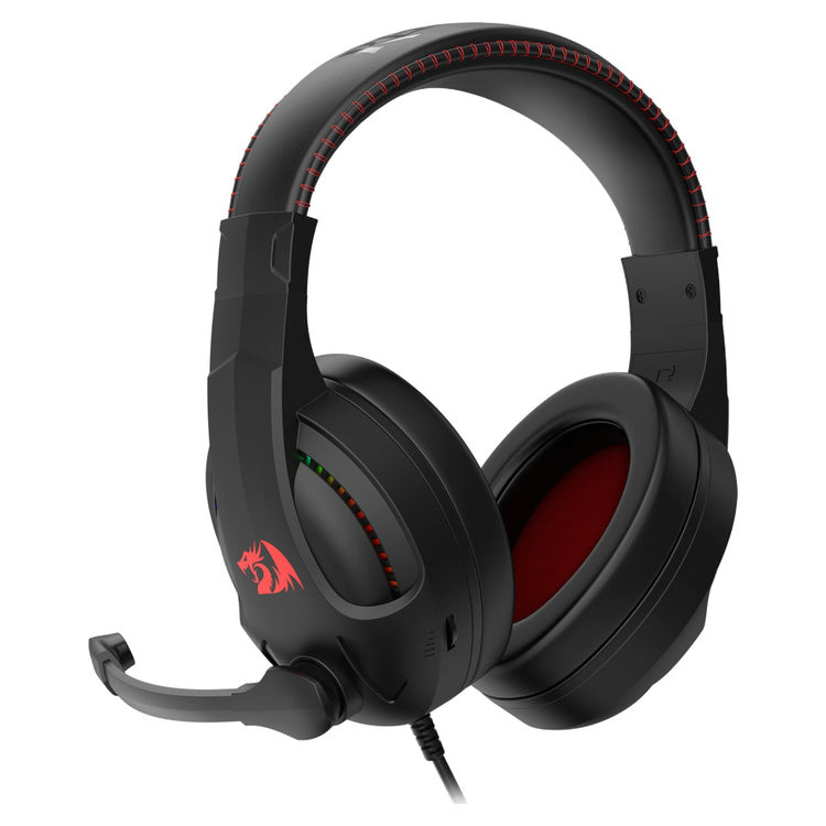 Redragon H211 CRONUS Surround Sound RGB Wired Gaming Headset - Black (RD-H211-RGB) – RGB earcup and boom microphone