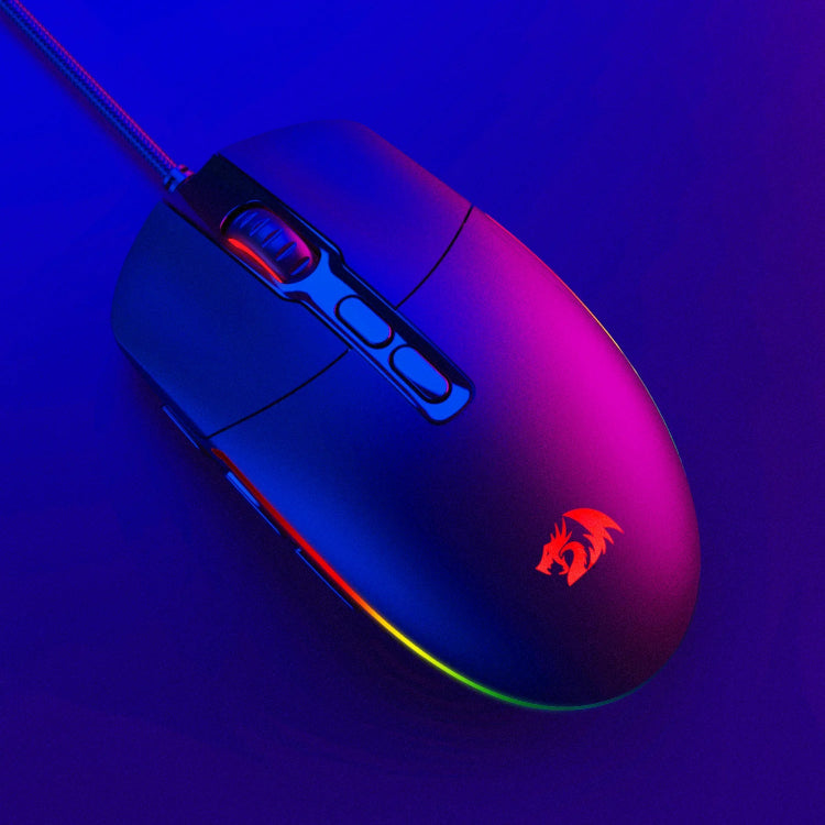 Gaming mouse with RGB lighting on a blue background