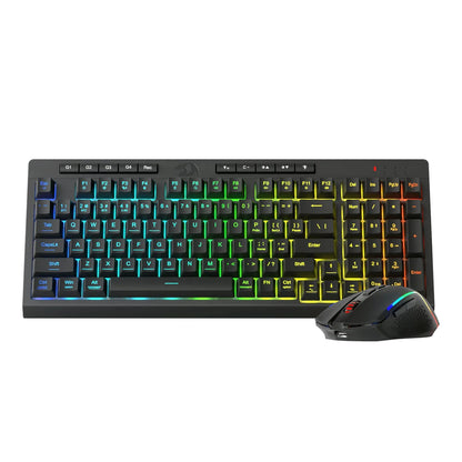 Redragon RYLO PRO S142 Tri-Mode RGB Gaming Keyboard and Mouse Combo with colorful backlit keys and ergonomic design.