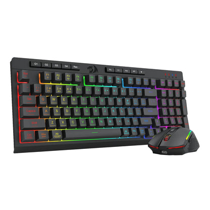 Redragon RYLO PRO S142 Tri-Mode RGB Gaming Keyboard and Mouse Combo with customizable RGB lighting and ergonomic design.