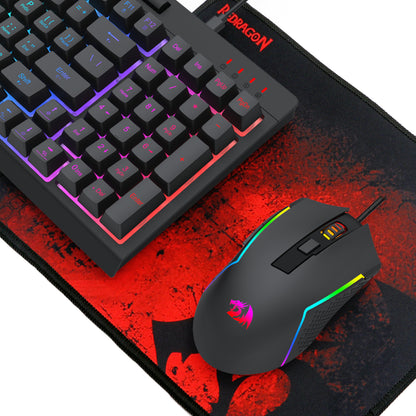 Redragon 4-in-1 Keyboard | Mouse | Mousepad | RGB Headset Gaming Combo
