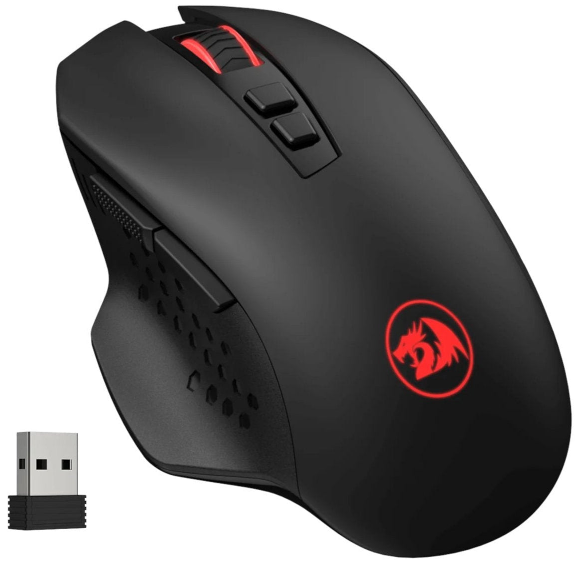 Redragon GAINER M656 Wireless Gaming Mouse 4000DPI - Black features seven programmable buttons for ultimate control.