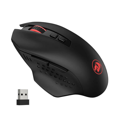 Discover the precision of the Redragon GAINER M656 Wireless Gaming Mouse 4000DPI - Black, featuring seven programmable buttons.