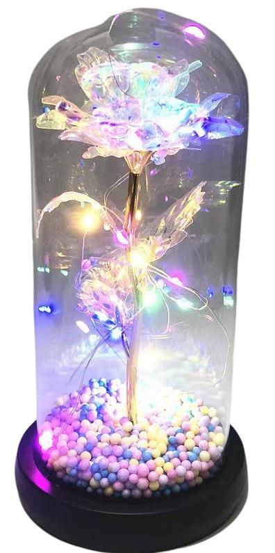 Illuminate your space with the Romantic Forever Rose in a Glass Dome Night Light - VTS-SR, a symbol of eternal love.