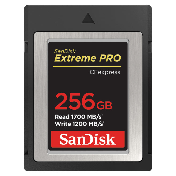 SanDisk Extreme PRO 256GB CFexpress Card Type B — front view