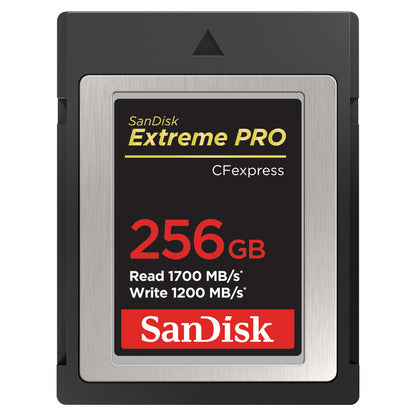 SanDisk Extreme PRO 256GB CFexpress Card Type B — front view