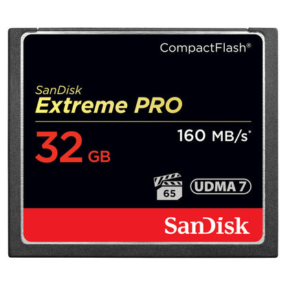 SanDisk Extreme PRO 32GB CompactFlash Memory Card — front view