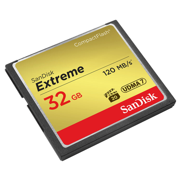 SanDisk Extreme 32GB CompactFlash Memory Card — front view