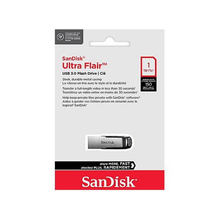 SanDisk Ultra Flair 1TB USB flash drive retail package