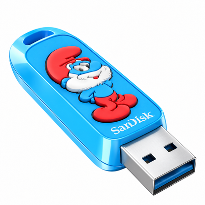 SanDisk Smurf USB Flash Drive 128GB, Up to 130MB/s